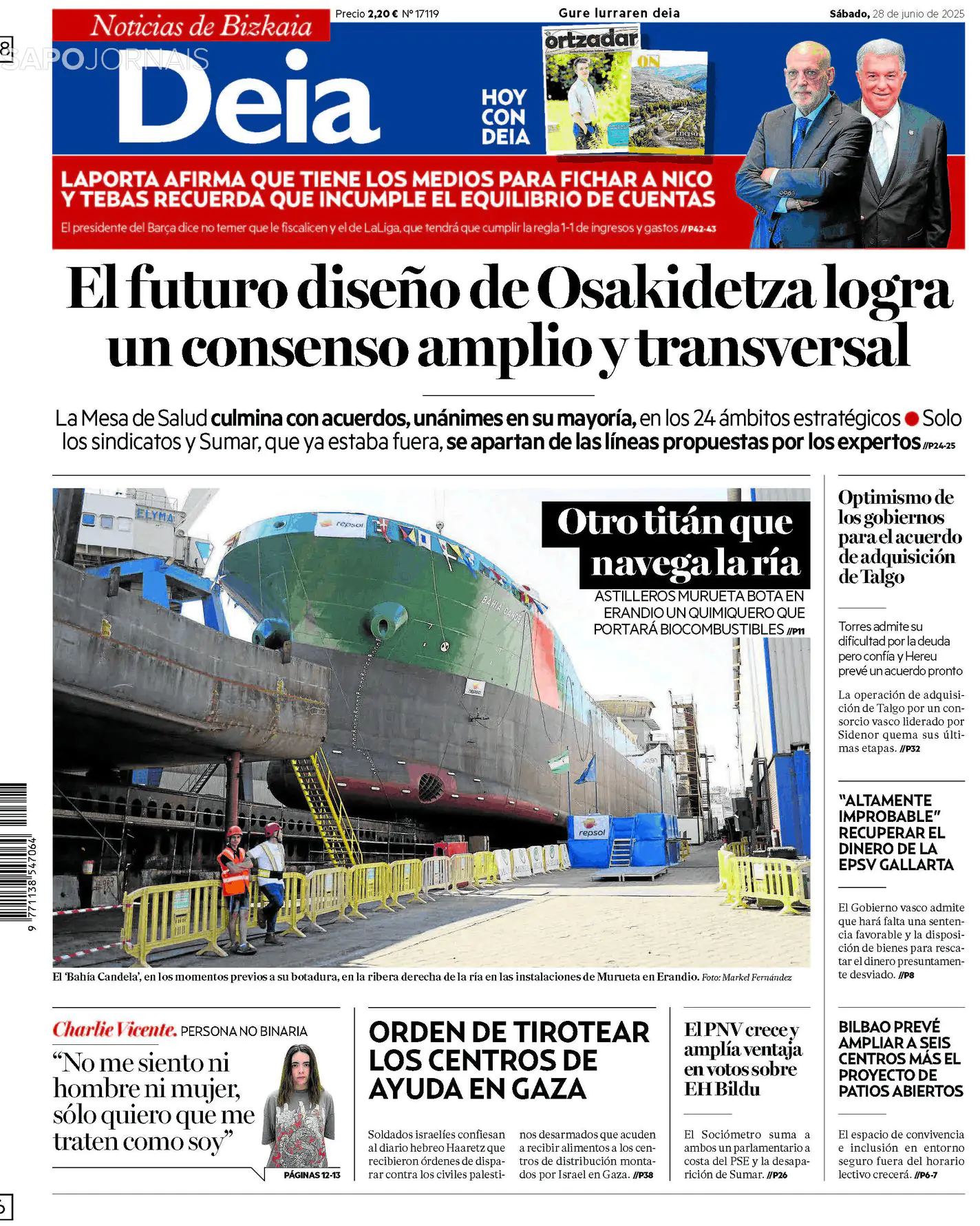Capa Deia-Noticias de Bizkaia