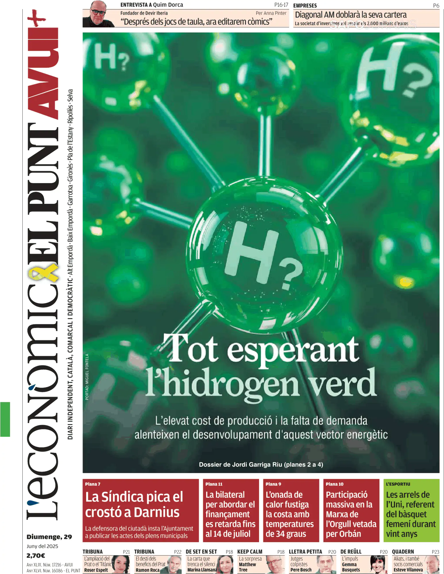 Capa El Punt Avui | Edició Girona