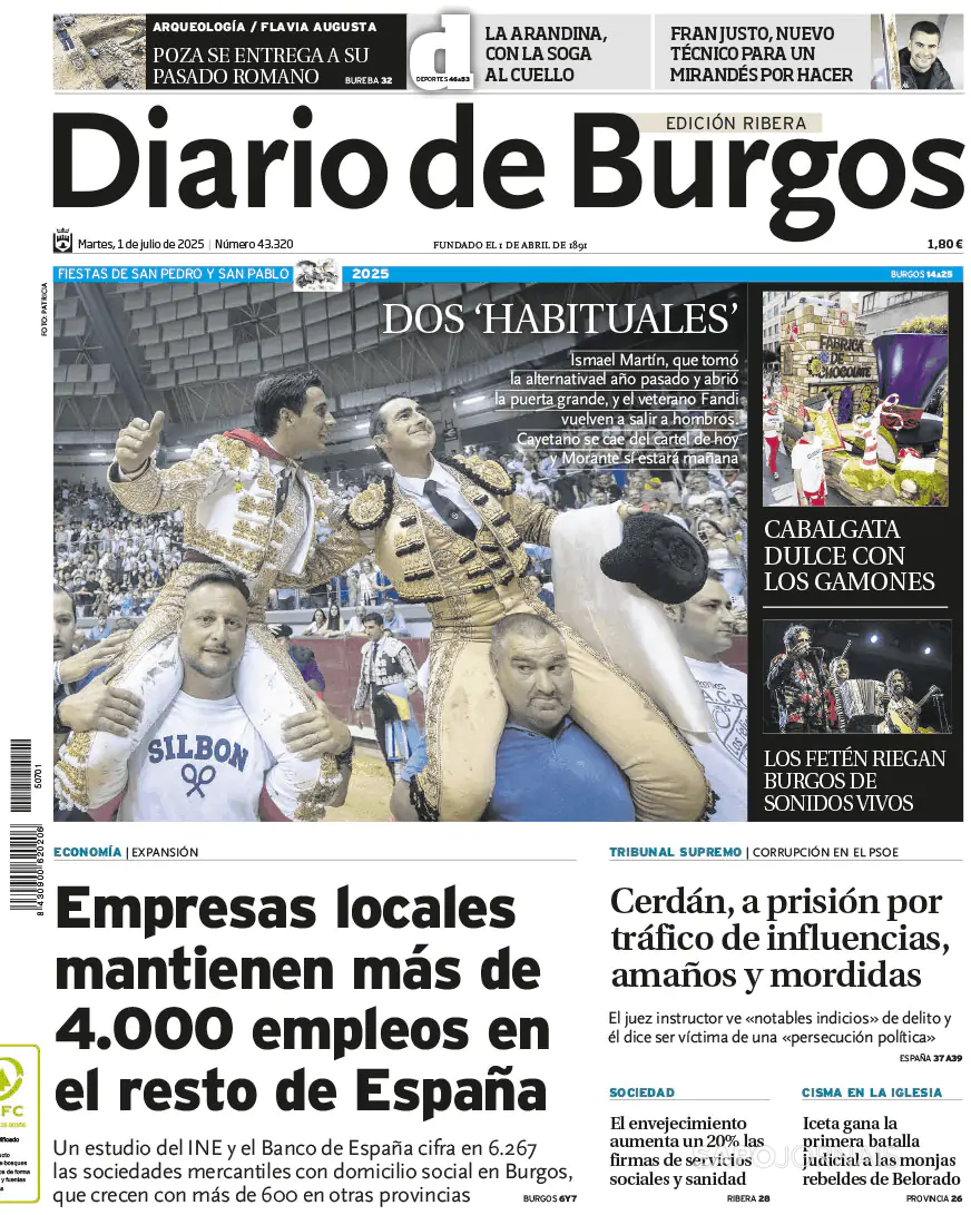 Capa Diario de Burgos