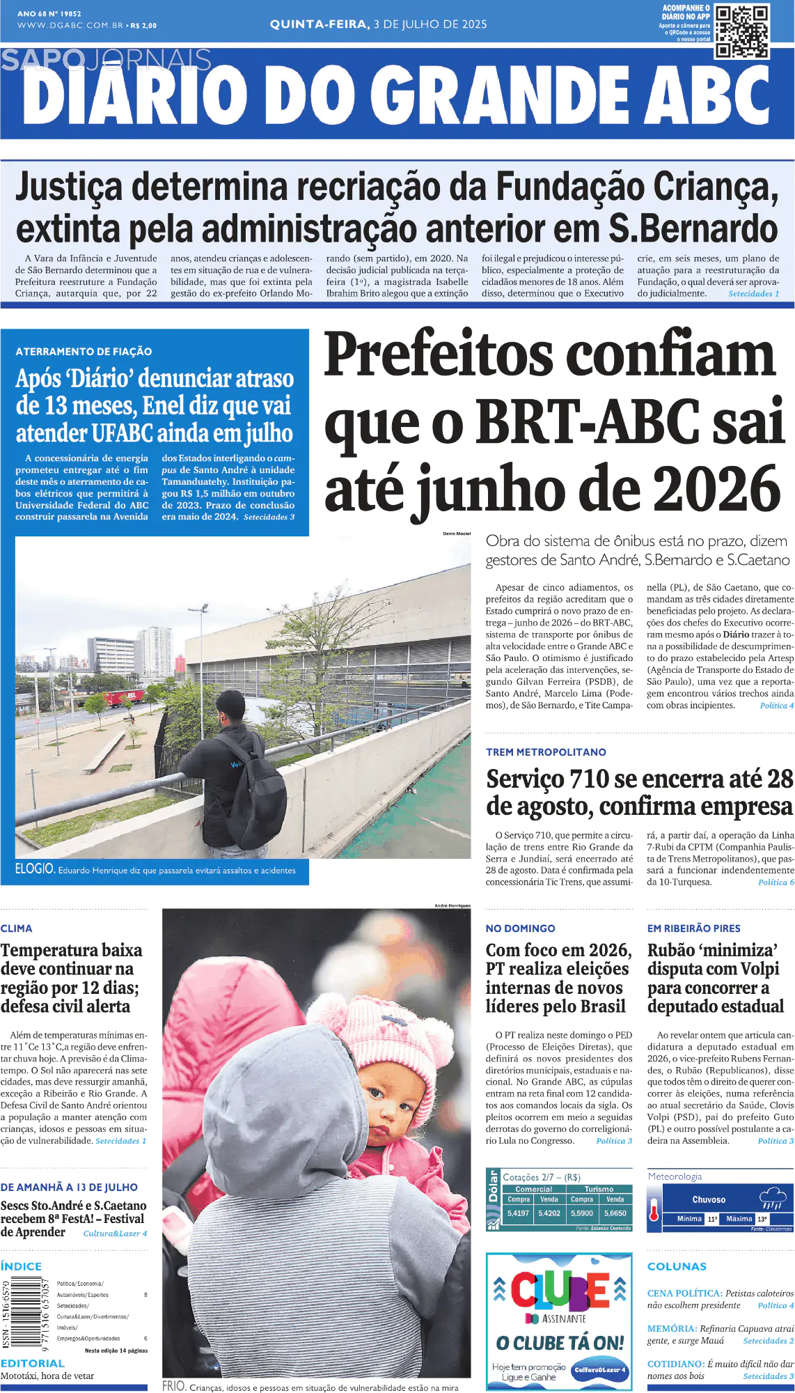 Capa Diário do Grande ABC