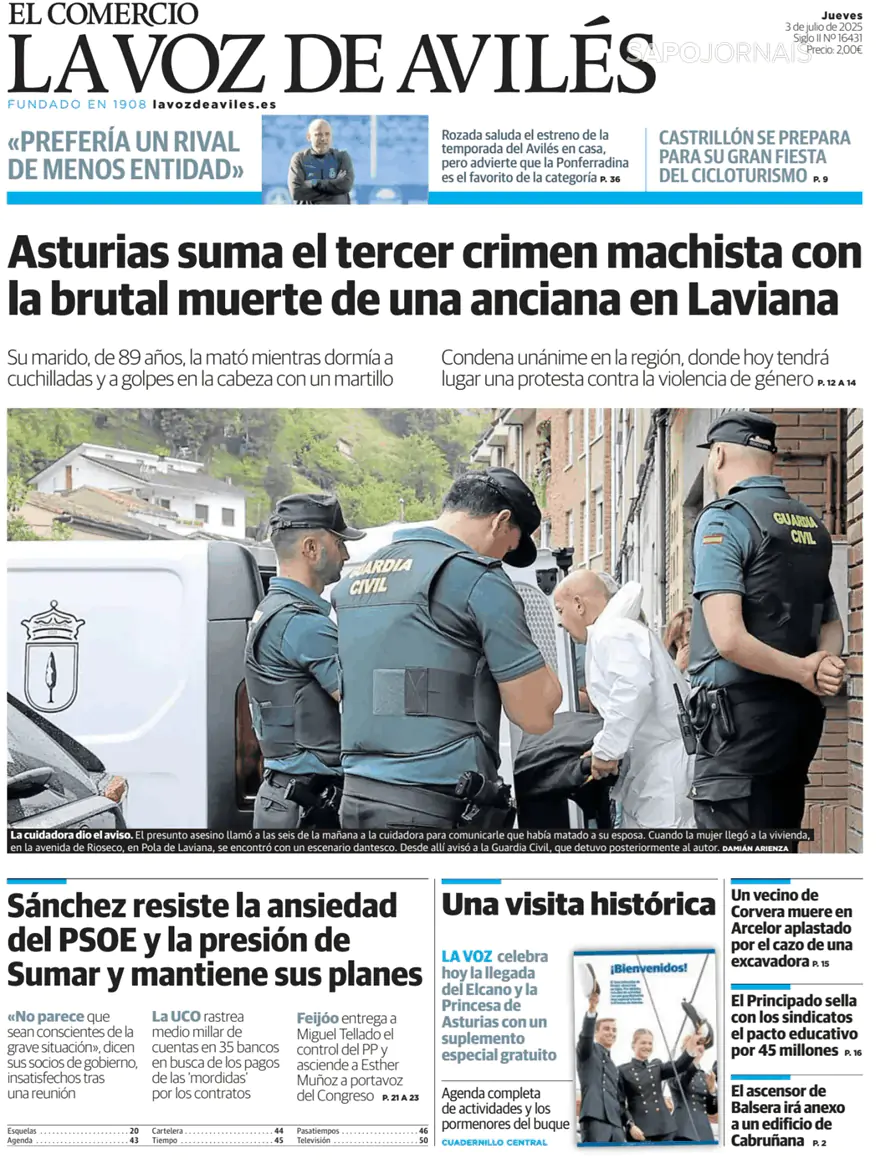 Capa El Comercio La Voz de Avilés