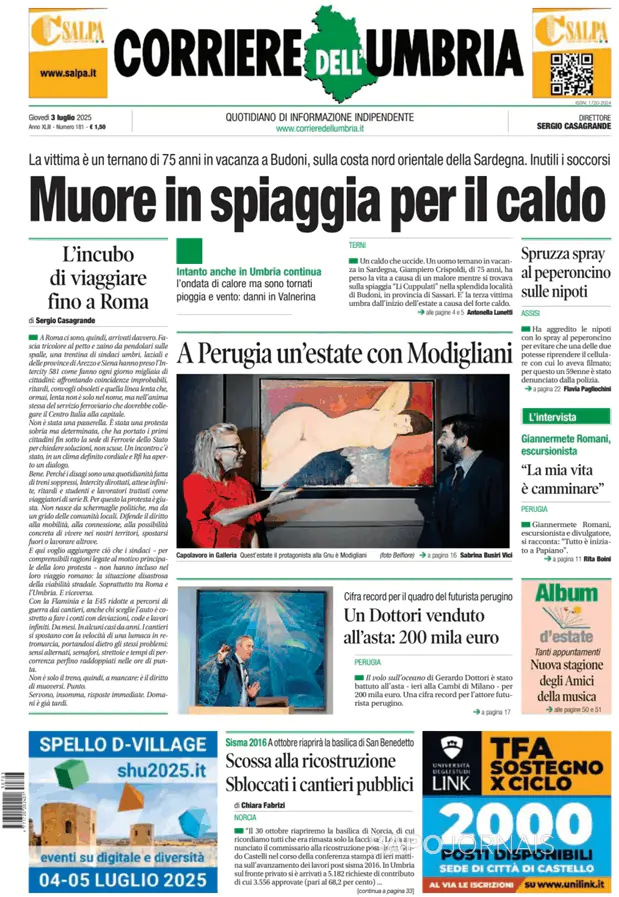 Capa Corriere dell'Umbria