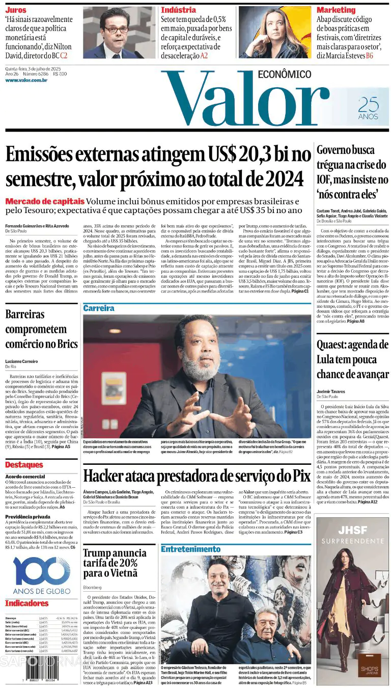 Capa Valor Econômico