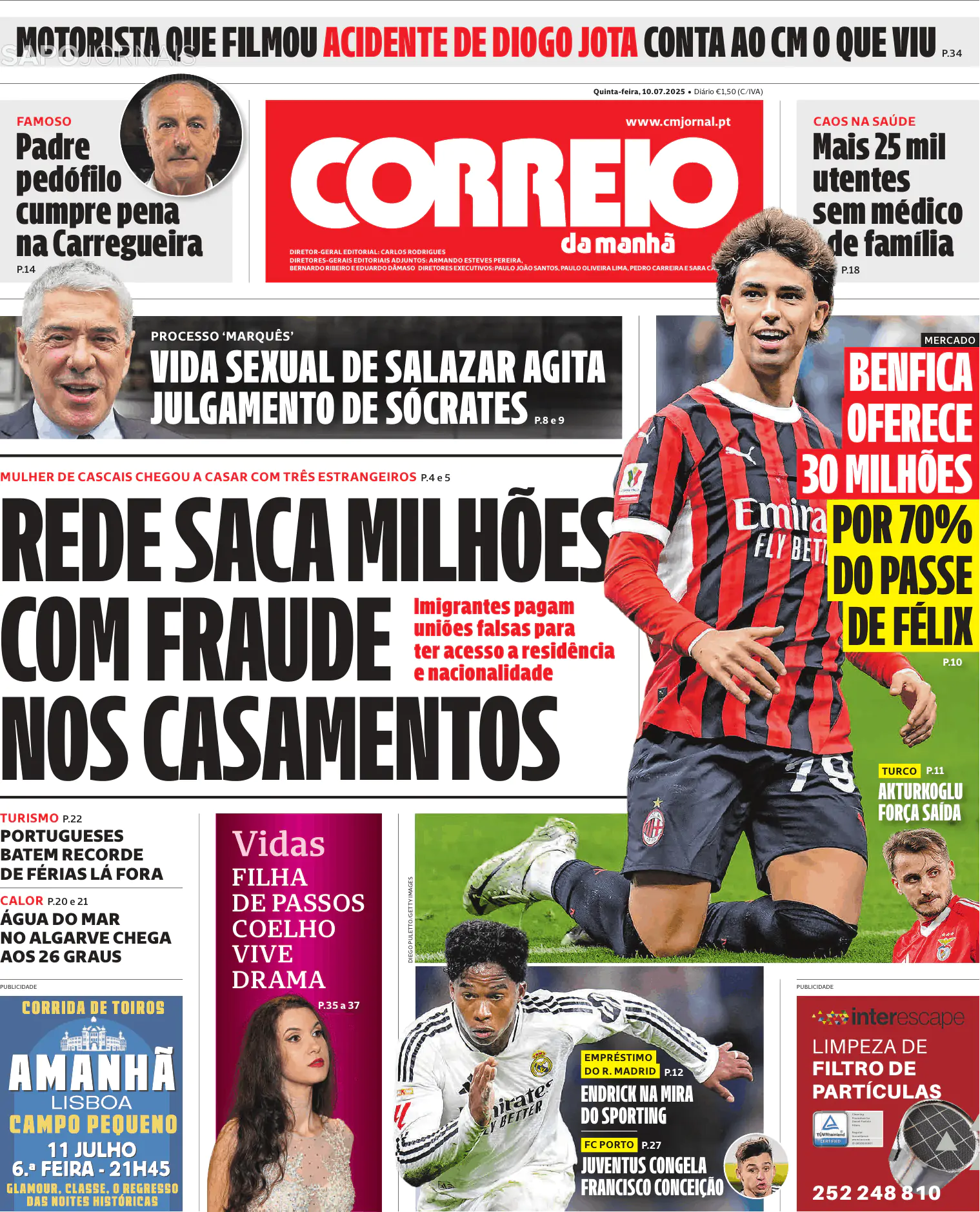 Capa Correio da Manhã