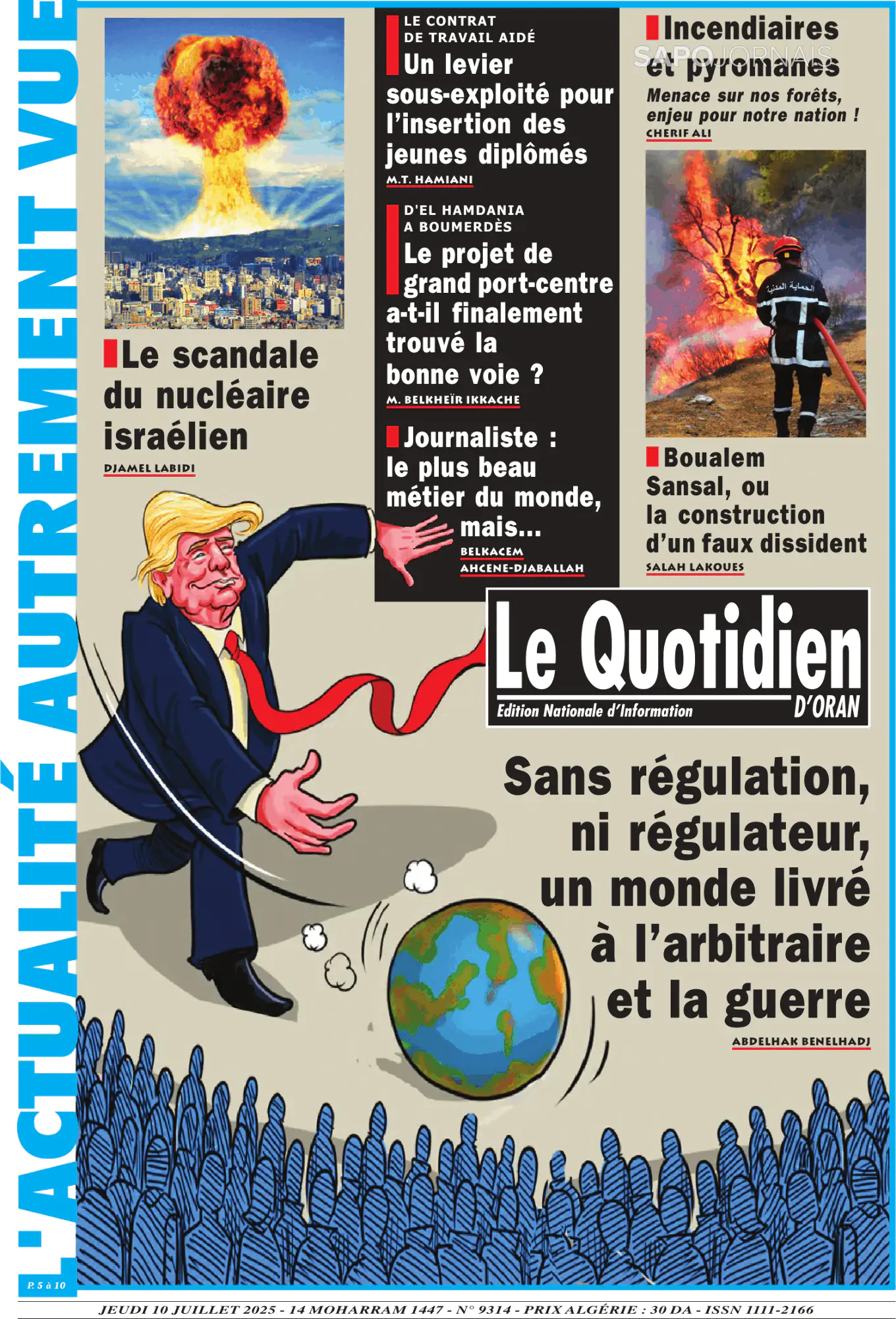 Capa Le Quotidien D’Oran