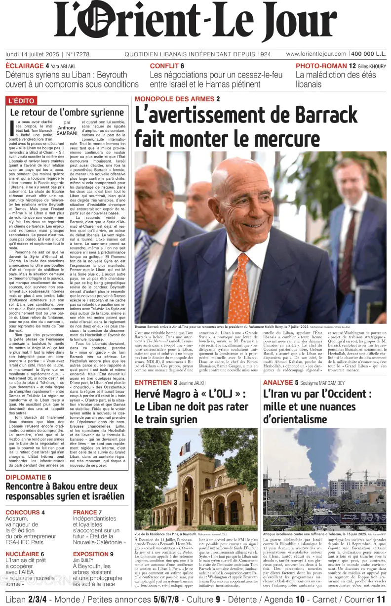 Capa L'orient le jour
