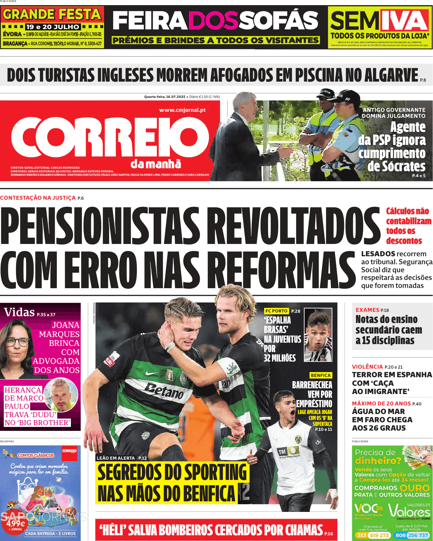 Capa Correio da Manhã