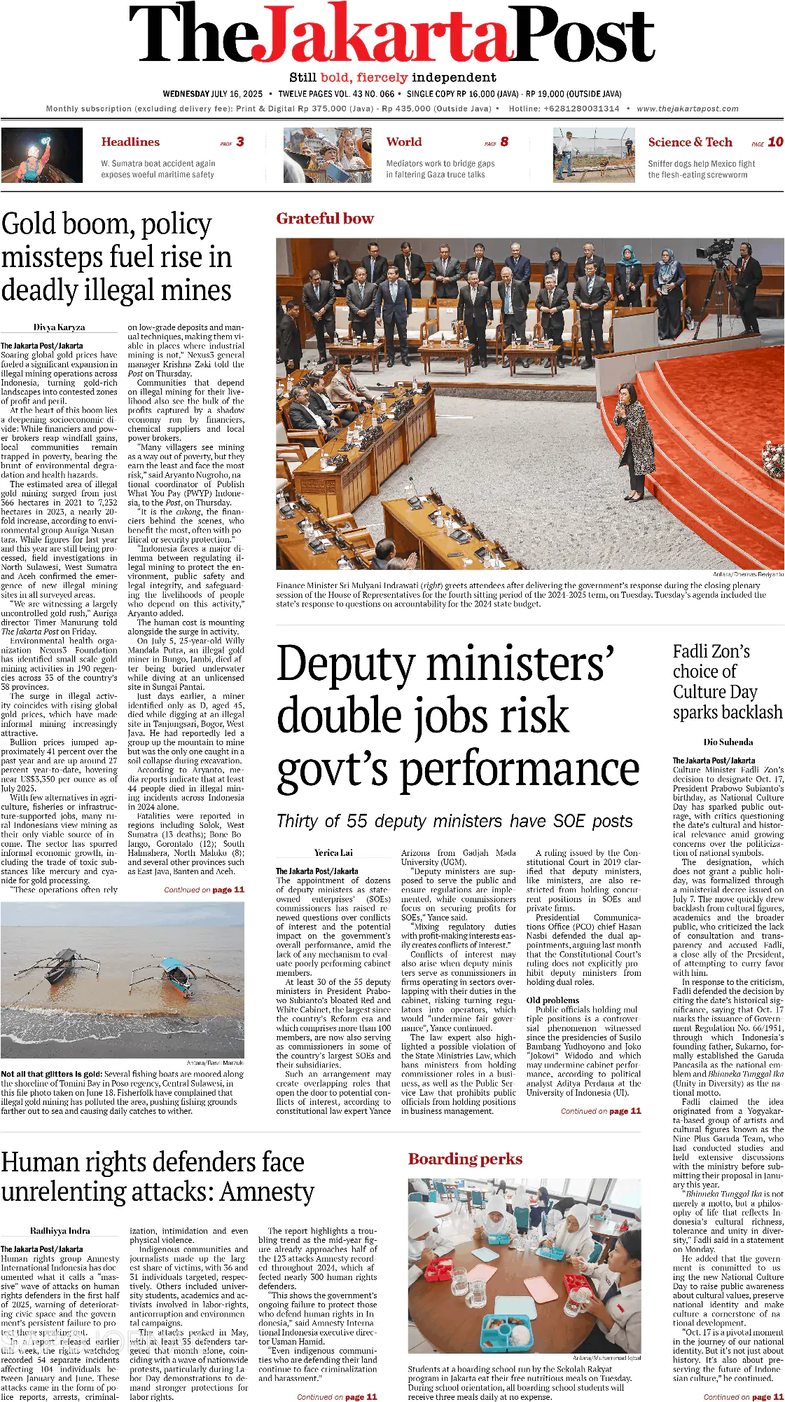 Capa The Jakarta Post