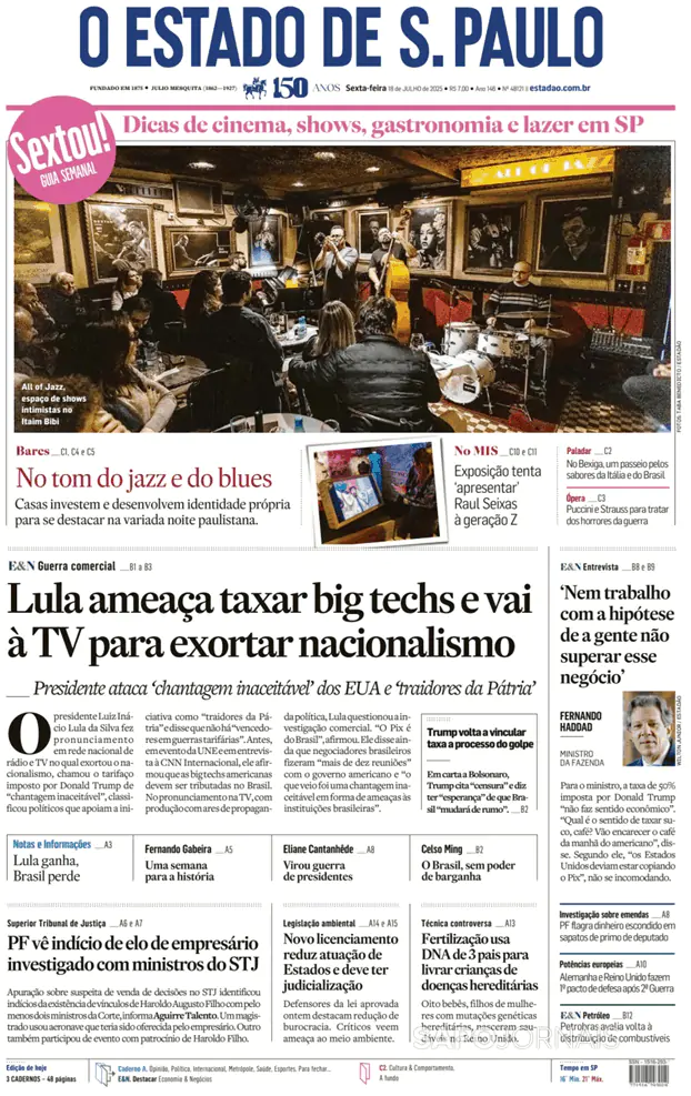 Capa O Estado de S. Paulo