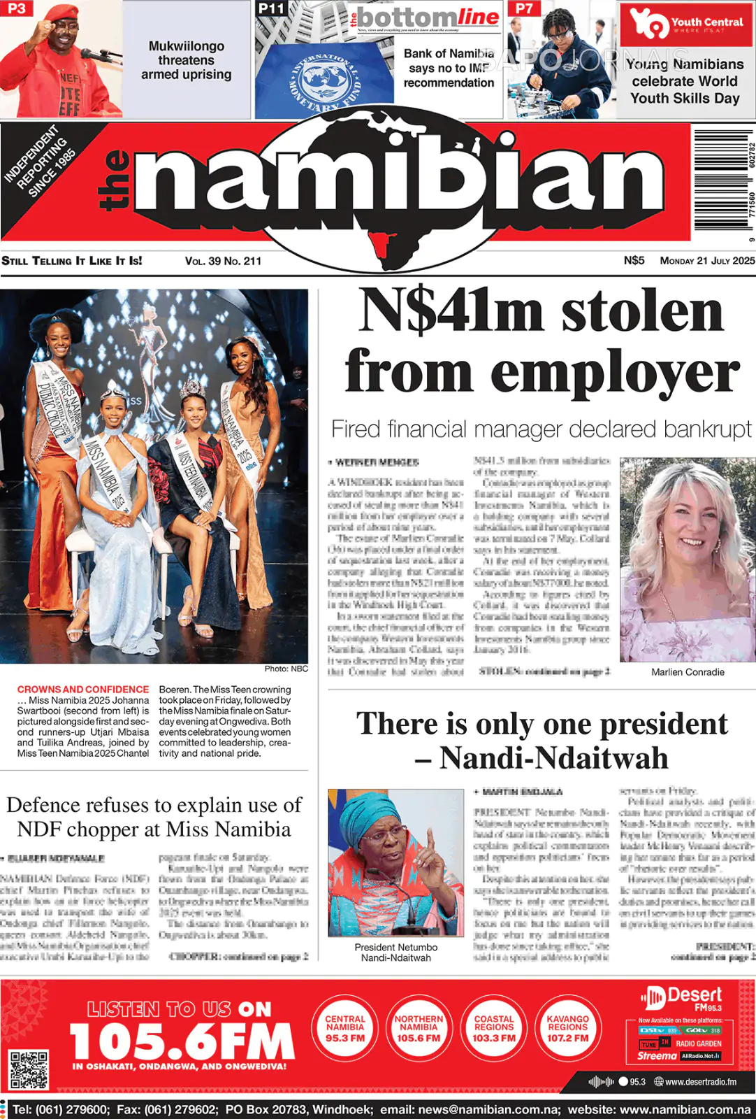 Capa The Namibian
