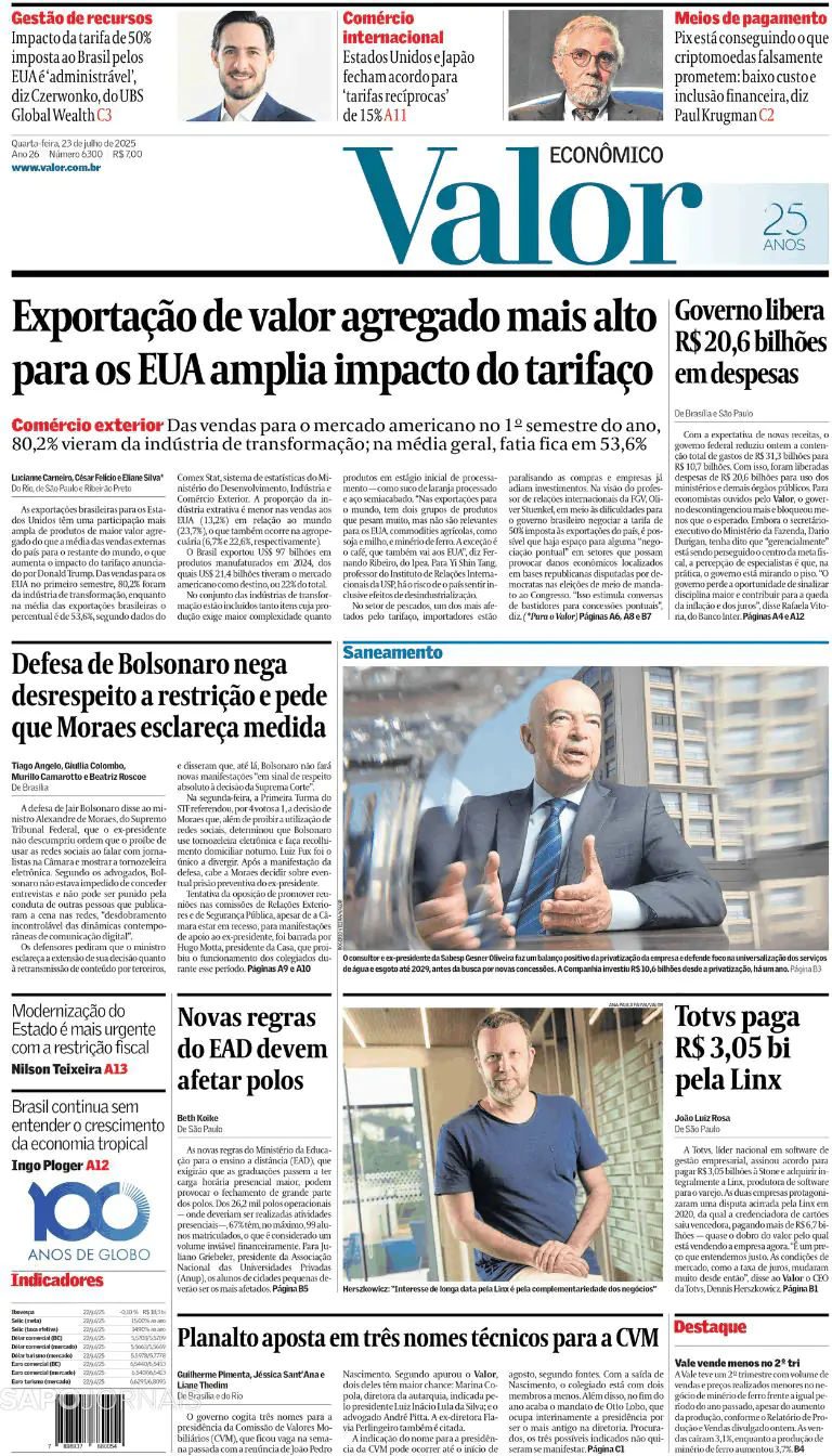 Capa Valor Econômico