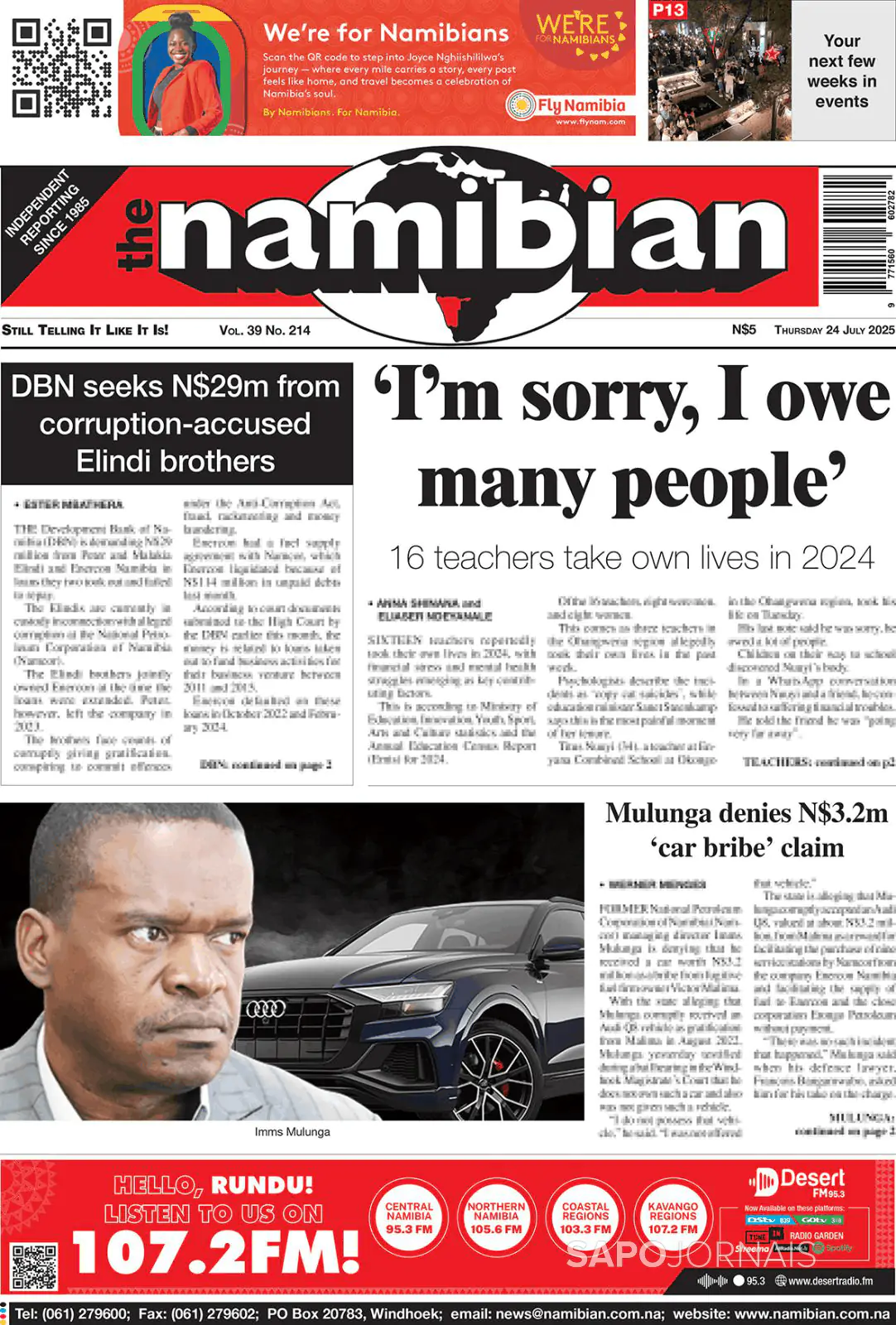 Capa The Namibian