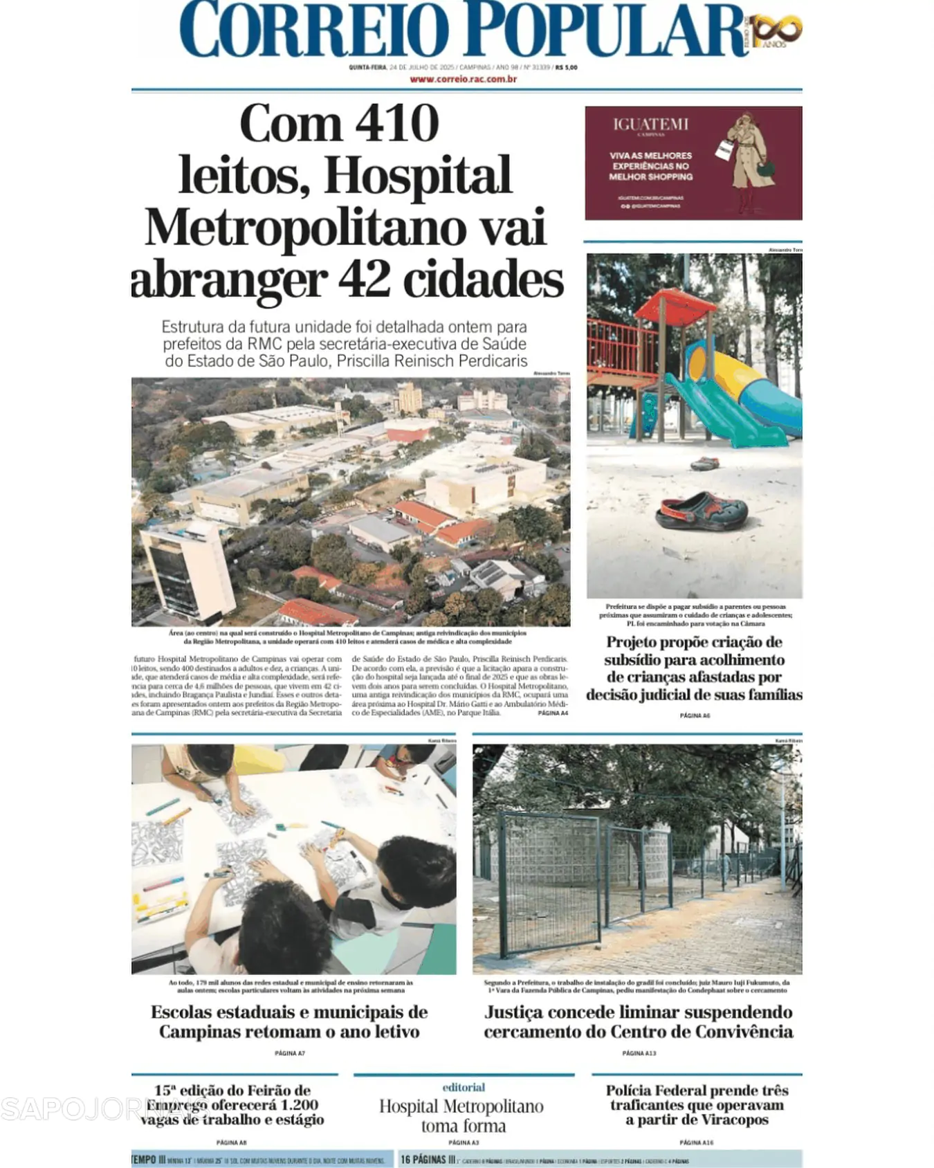 Capa Correio Popular