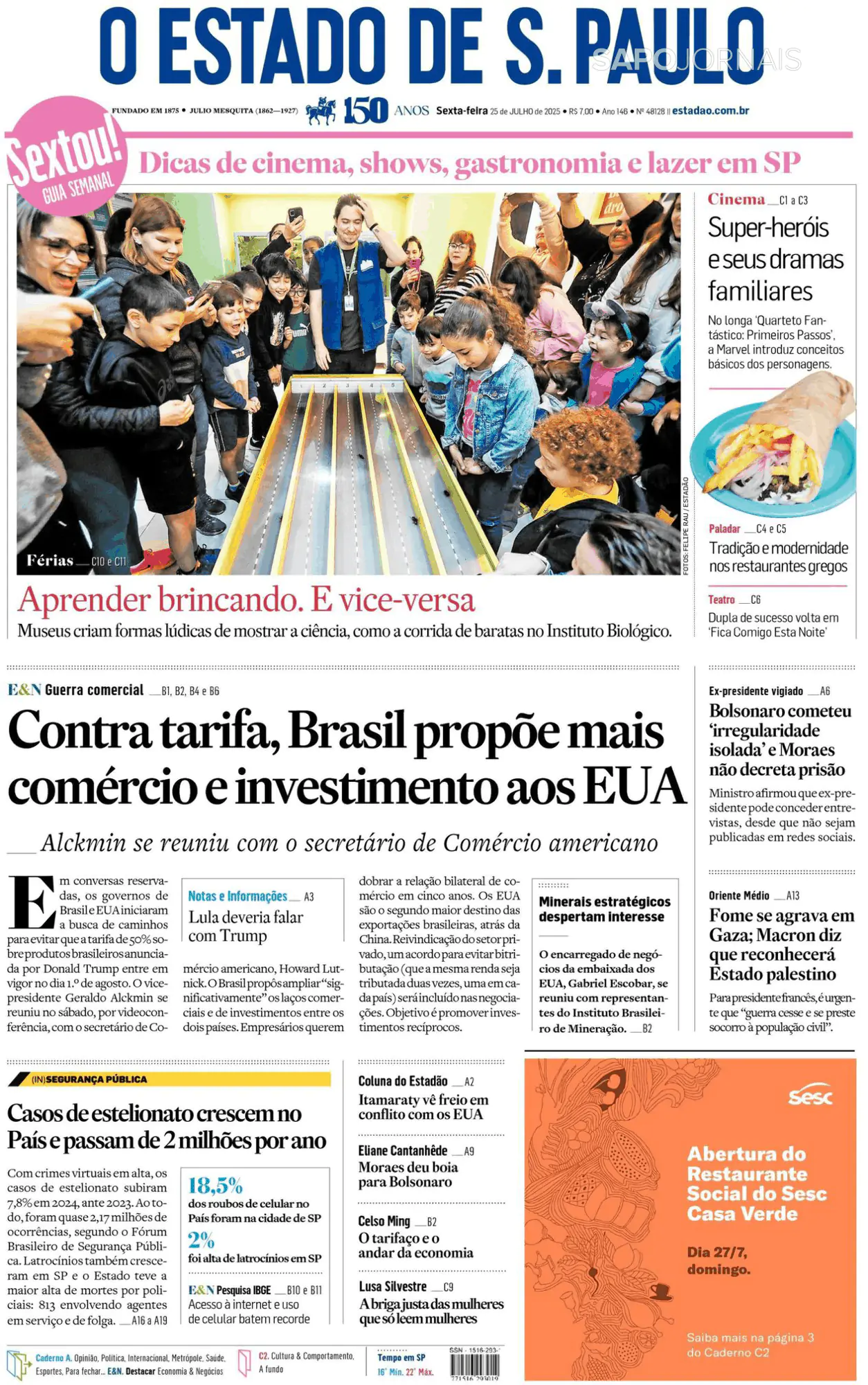 Capa O Estado de S. Paulo