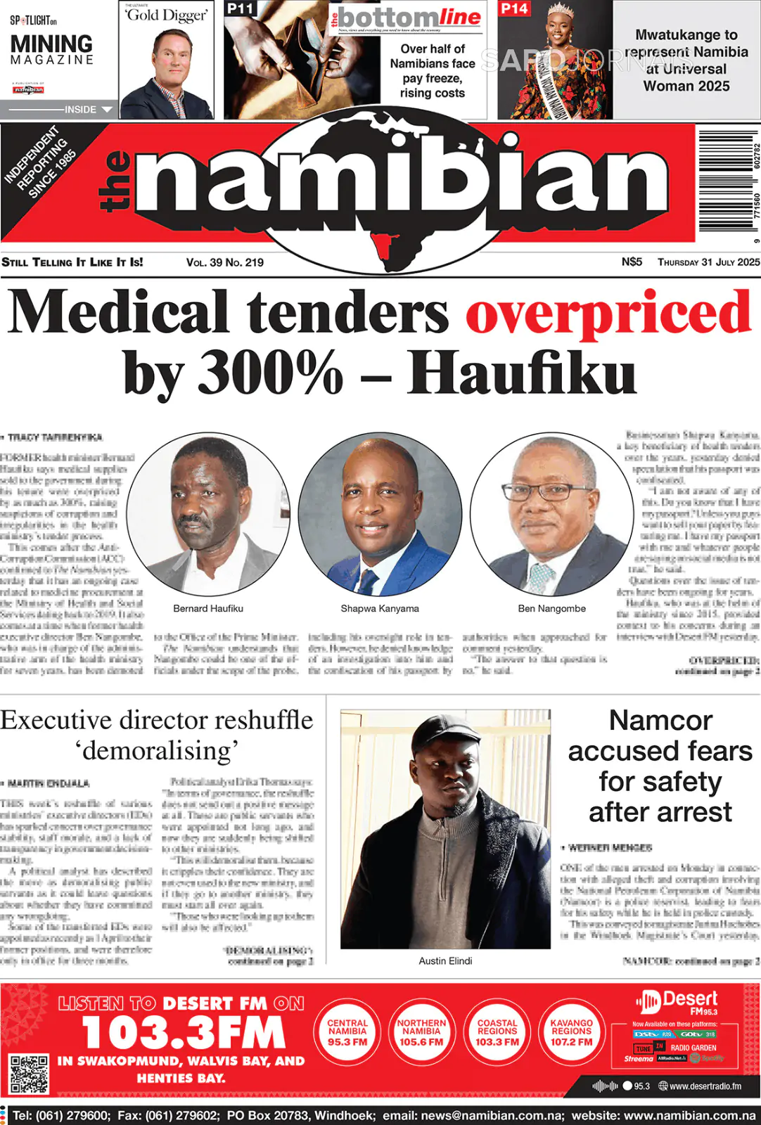 Capa The Namibian