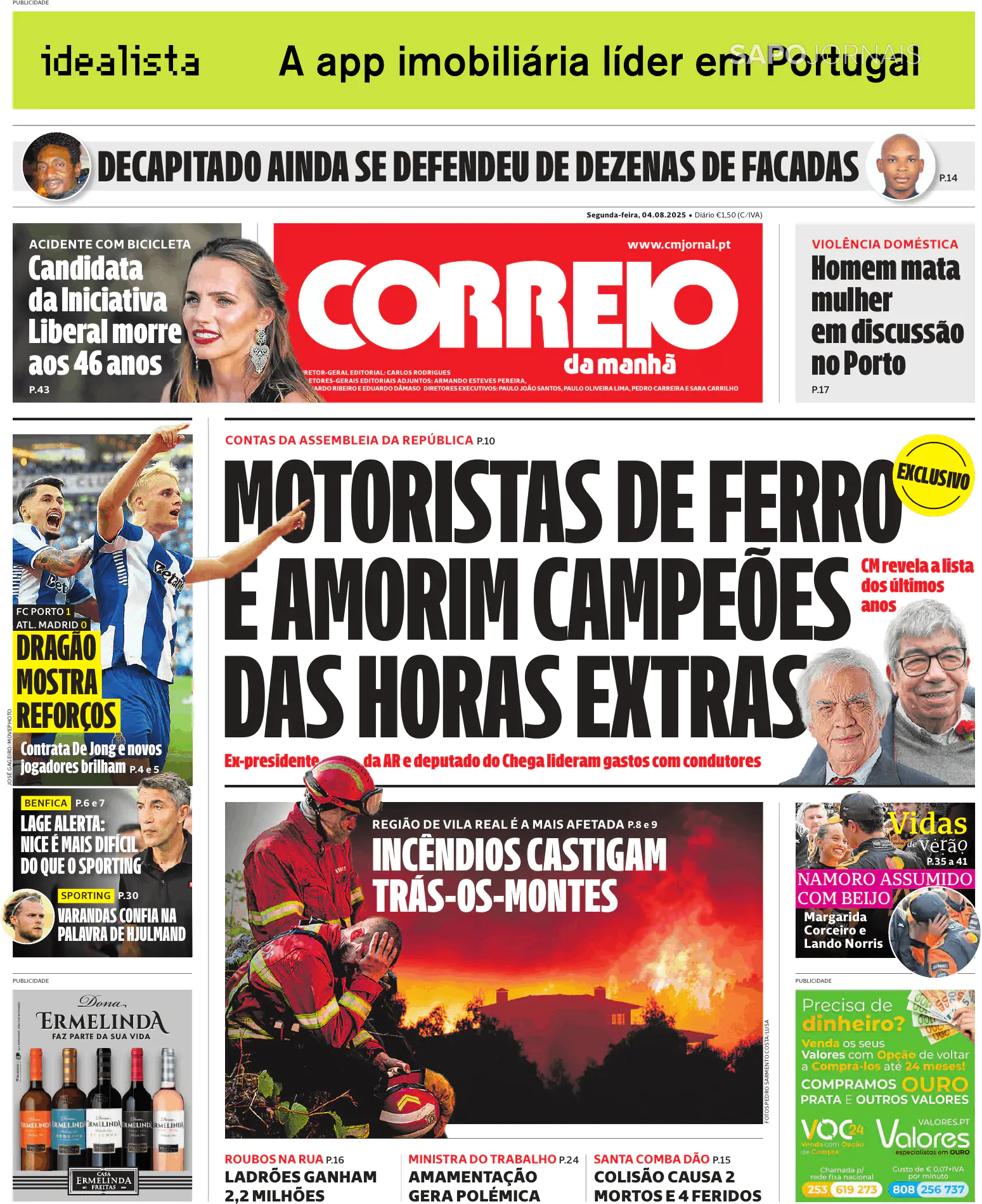 Capa Correio da Manhã