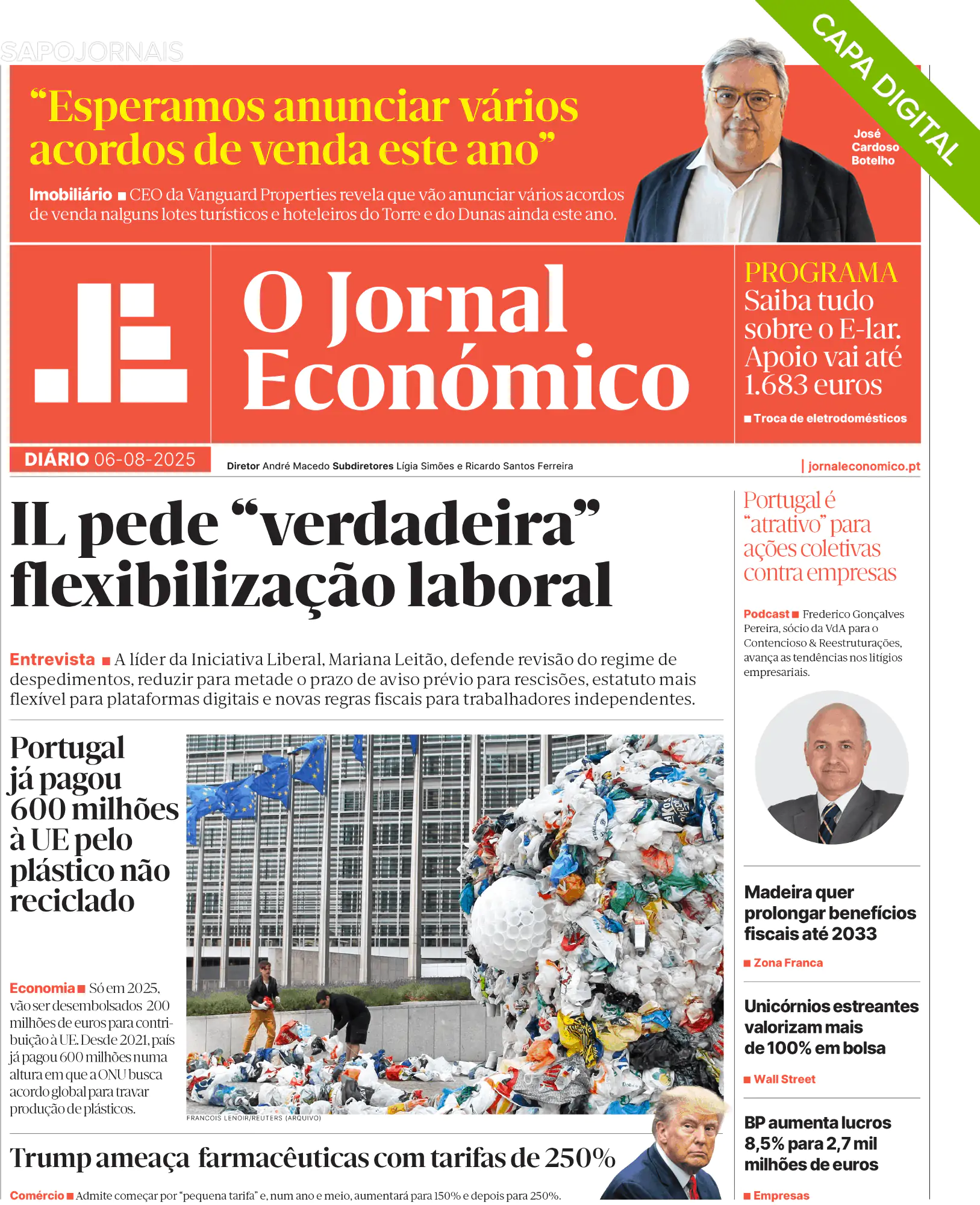 Capa O Jornal Económico