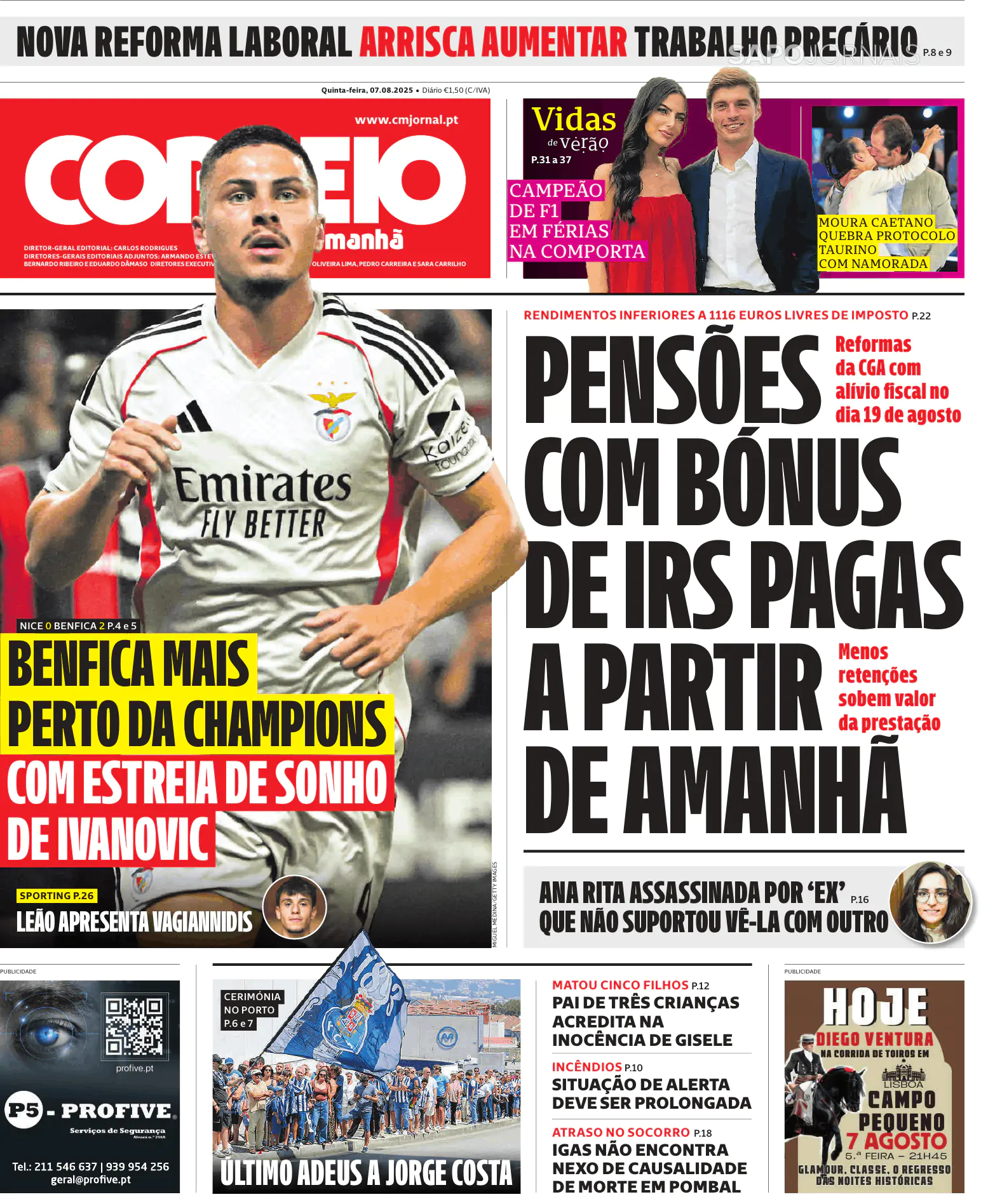 Capa Correio da Manhã