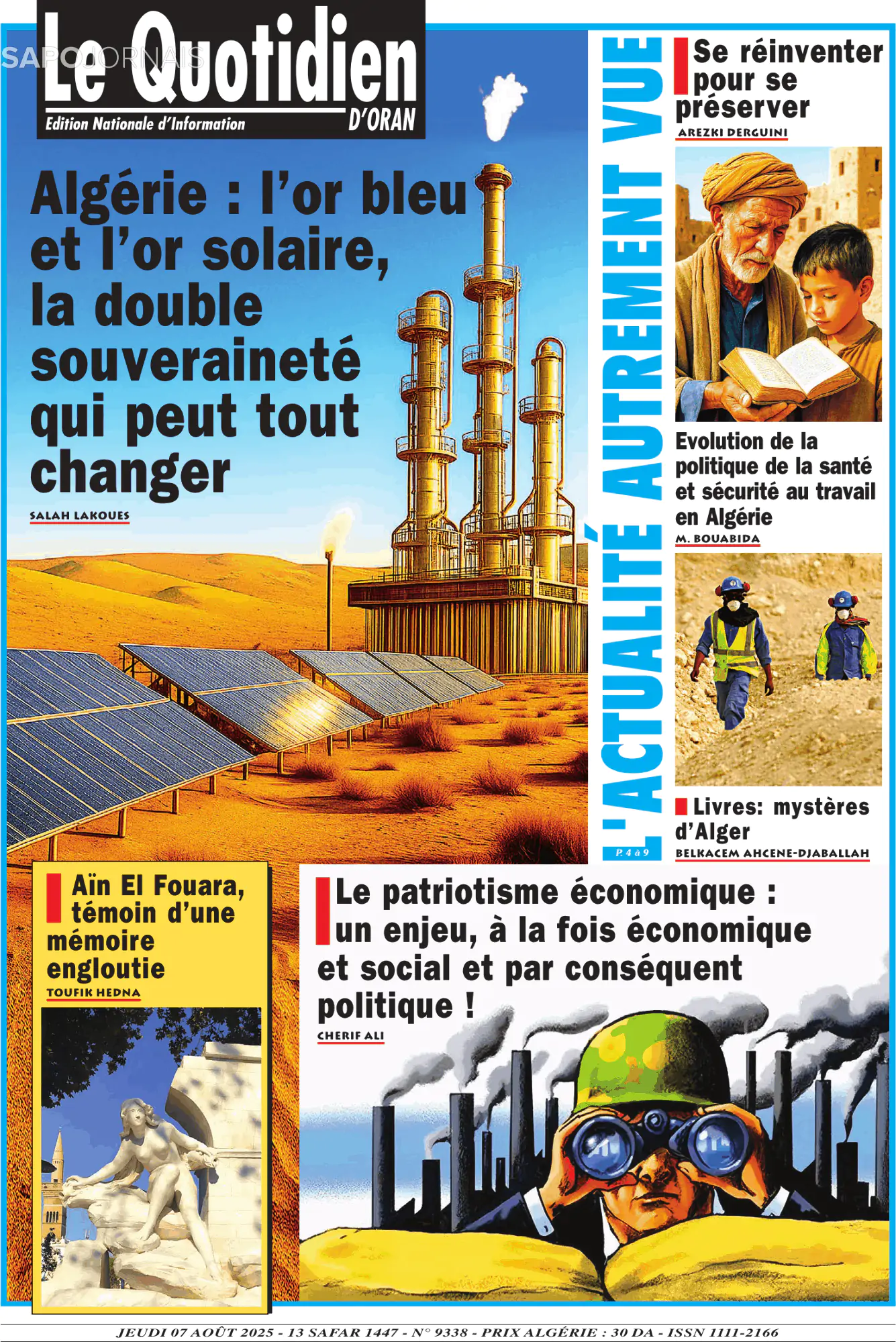 Capa Le Quotidien D’Oran
