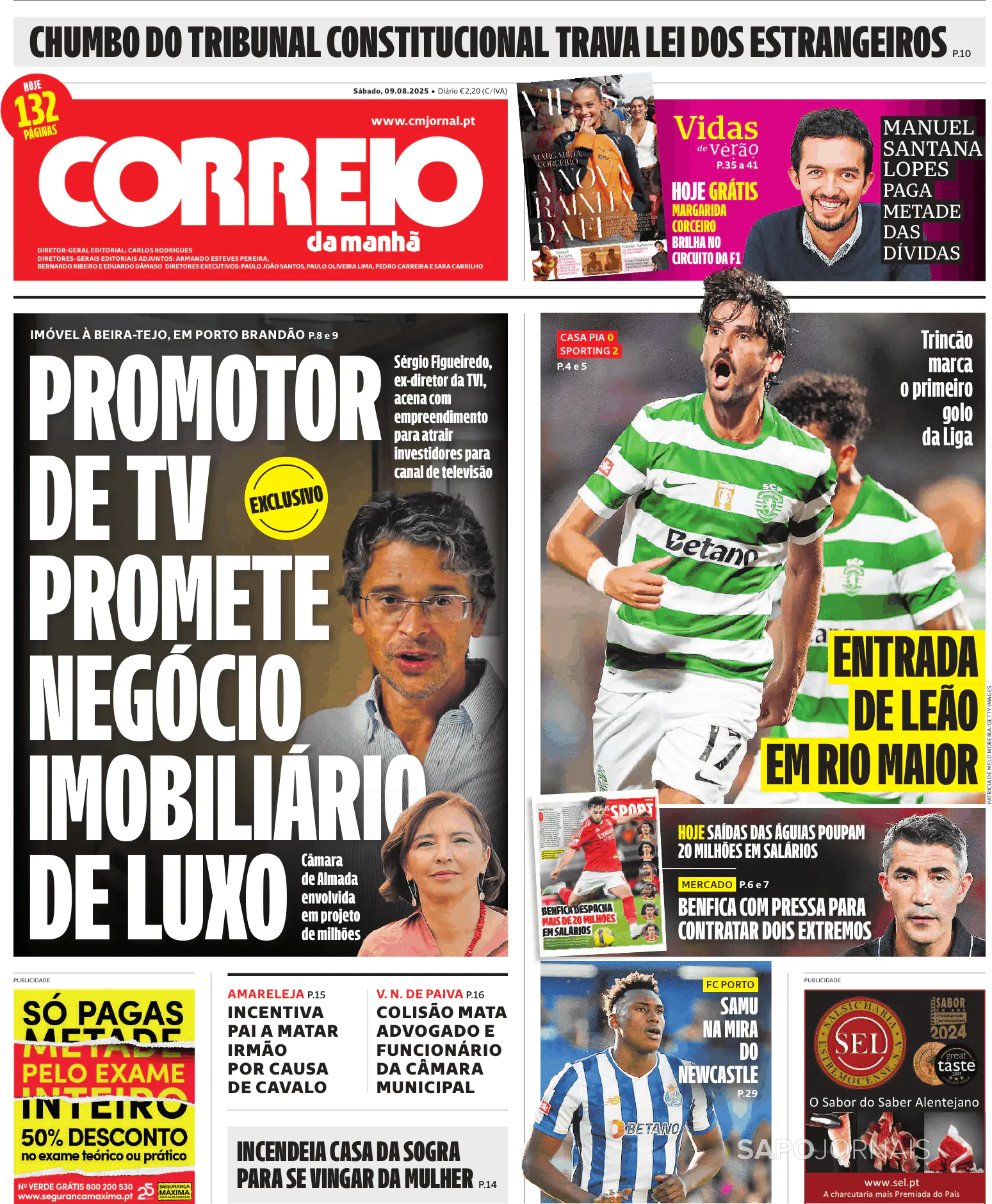 Capa Correio da Manhã
