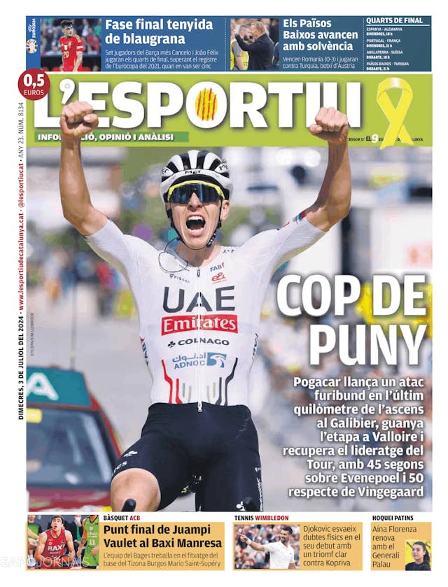 Capa jornal L'esportiu 2024-07-03