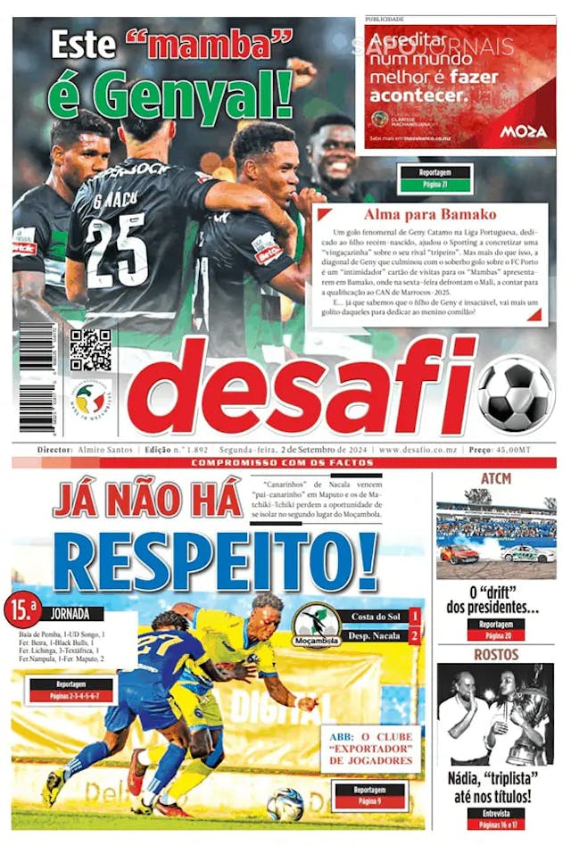 Capa jornal Desafio 2024-09-02