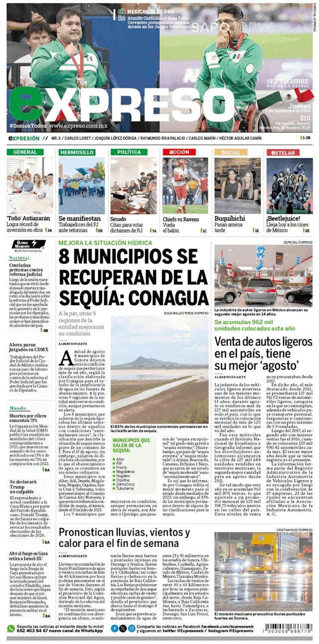 Capa jornal Expreso 2024-09-05