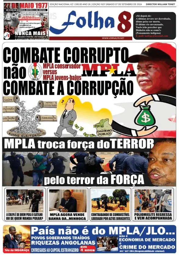 Capa jornal Folha 8 2024-09-07