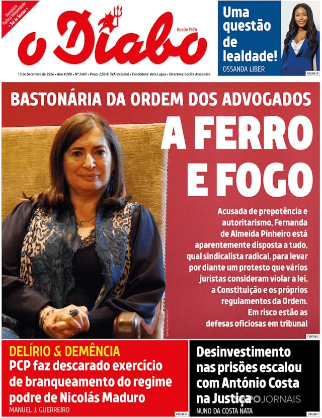 Capa jornal O Diabo 2024-09-13