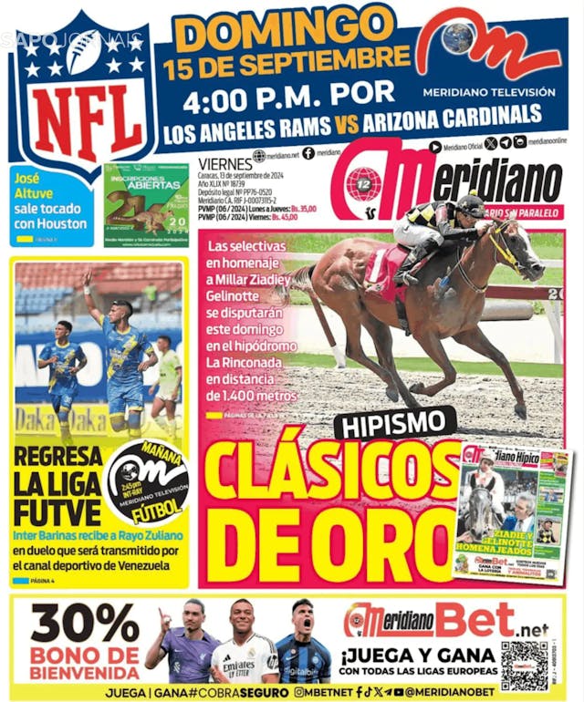 Capa jornal Meridiano 2024-09-13