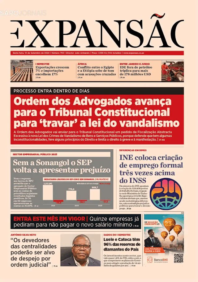 Capa jornal Expansão 2024-09-13