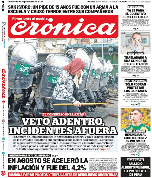 Capa jornal Crónica 2024-09-12