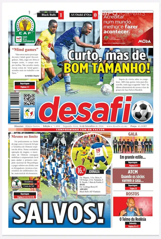 Capa jornal Desafio 2024-09-16