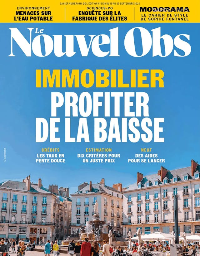 Capa jornal Le Nouvel Observateur 2024-09-20