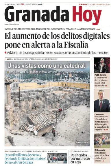 Capa jornal Granada Hoy 2024-09-22