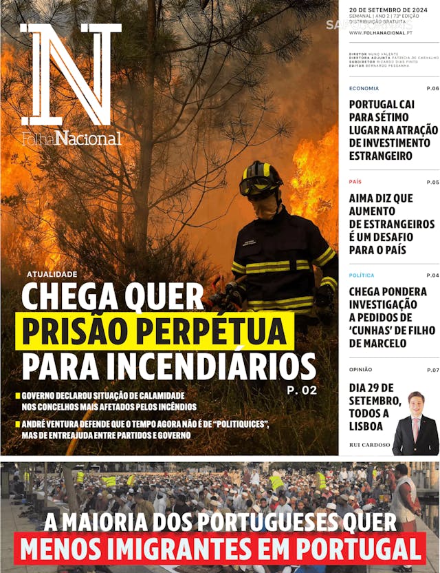 Capa jornal Folha Nacional 2024-09-23