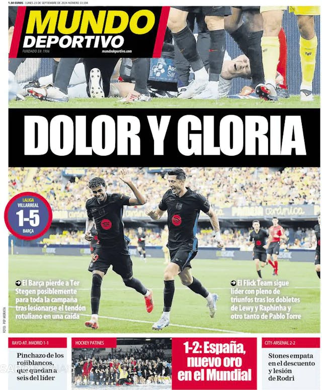 Capa jornal Mundo Deportivo (Madrid) 2024-09-23