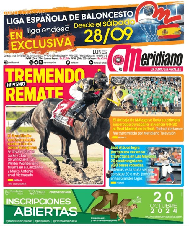 Capa jornal Meridiano 2024-09-23