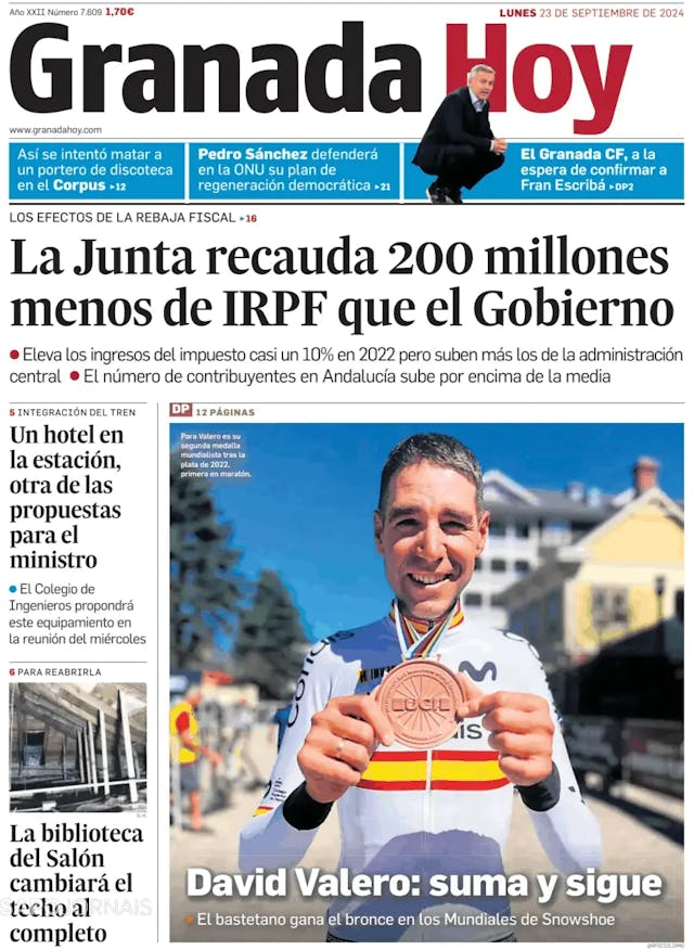 Capa jornal Granada Hoy 2024-09-23