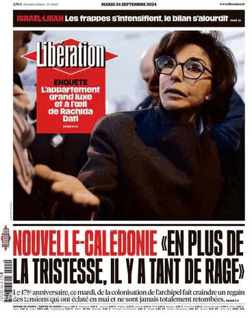 Capa jornal Libération 2024-09-24