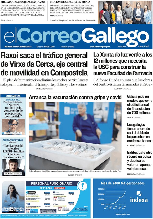 Capa jornal El Correo de Gallego 2024-09-24