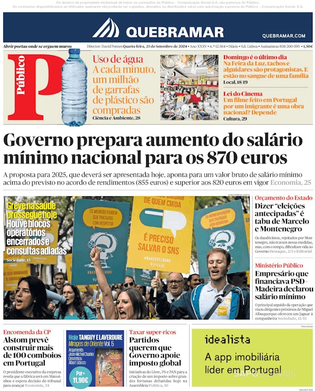 Capa jornal Público 2024-09-25