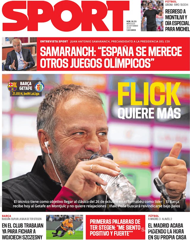 Capa jornal Sport 2024-09-25