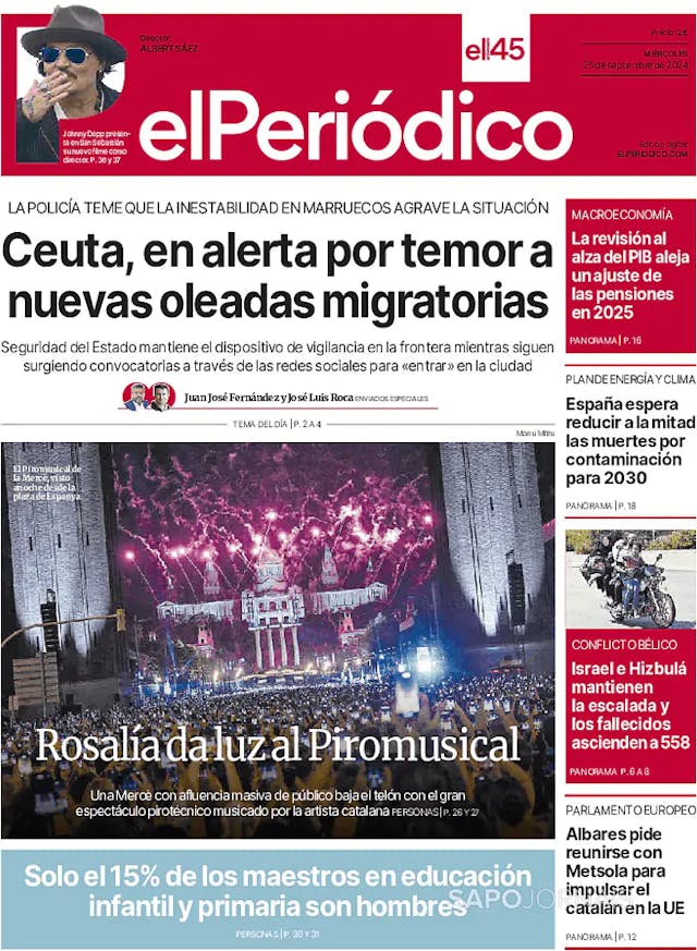 Capa jornal El Periódico de Catalá 2024-09-25