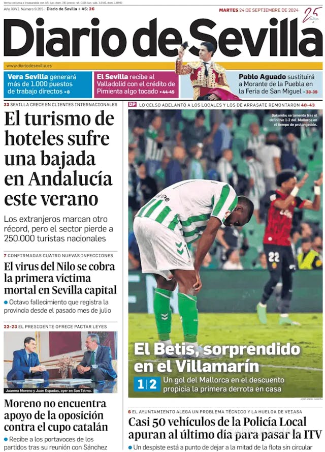 Capa jornal Diario de Sevilla 2024-09-24