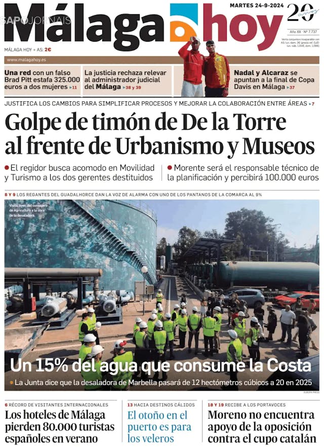 Capa jornal Málaga Hoy 2024-09-24