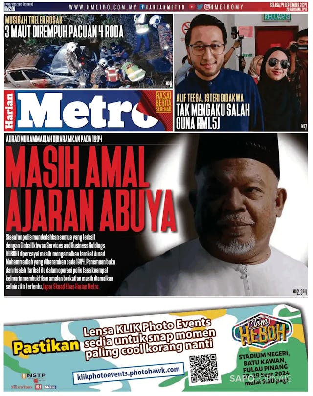 Capa jornal Metro London 2024-09-24