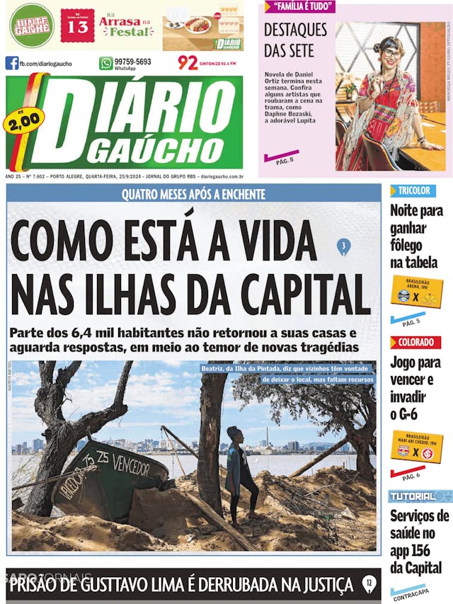 Capa jornal Diário Gaúcho 2024-09-25