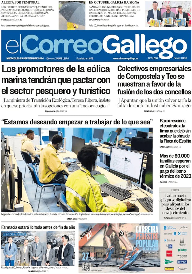 Capa jornal El Correo de Gallego 2024-09-25