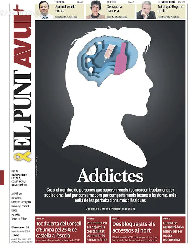 Capa jornal El Punt Avui | Edició Catalunya 2024-09-25